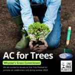 Whynter x One Tree Planted-final2 Portable air conditioner donation for tree planting campaign by an eco-friendly company promoting green environmental sustainability